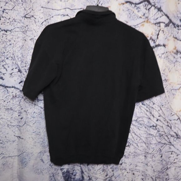 BLACK PIQUE POLO M Safe Harbor Classic Neutral Basic Office Work Golf Tennis - Picture 6 of 7